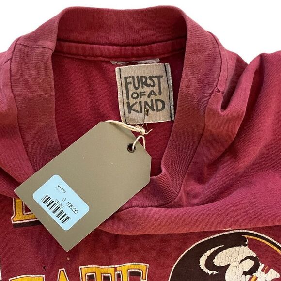 FURST OF A KIND Reworked VINTAGE Florida State University CLASP BOTTOM TEE - Picture 10 of 11